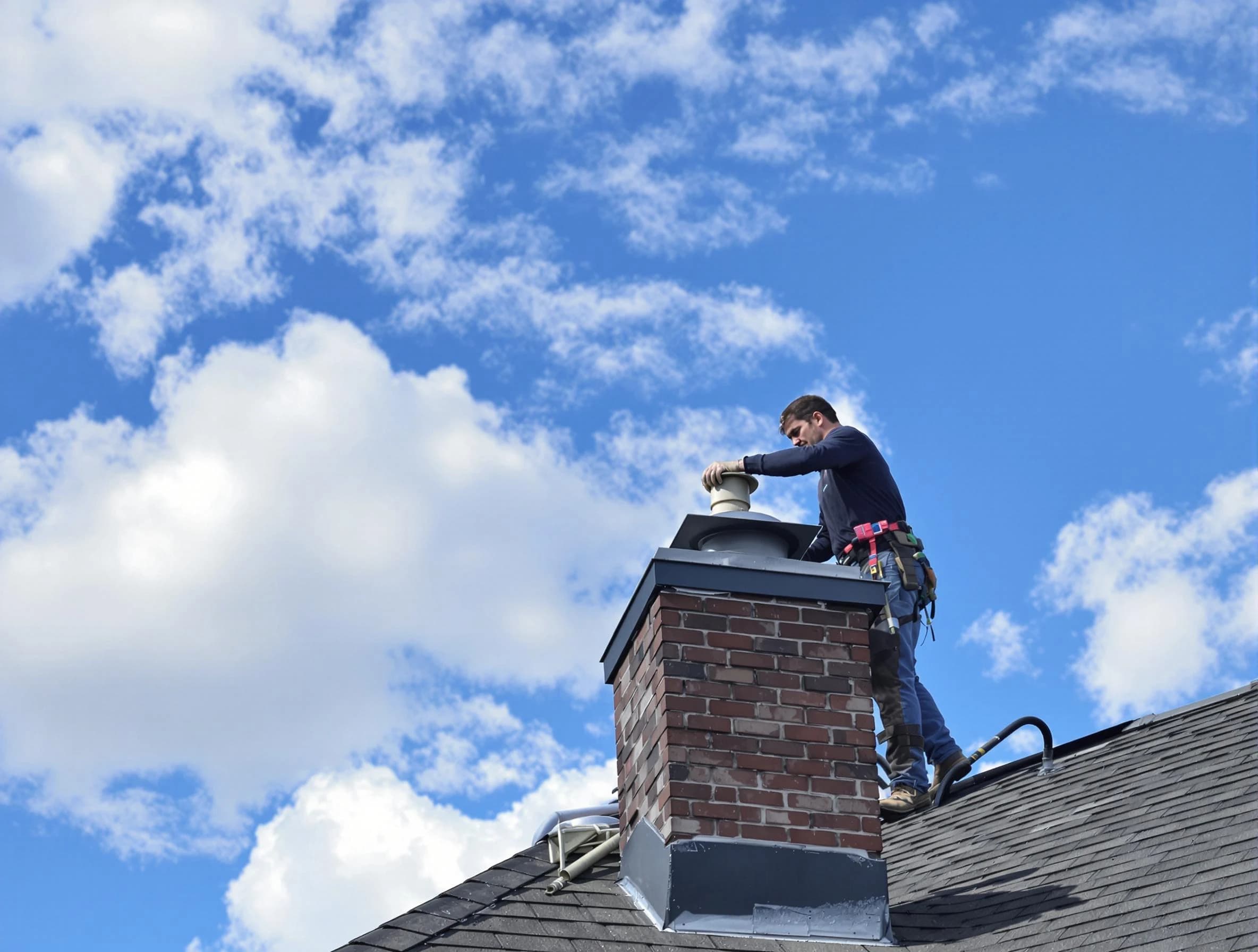 Gunbarrel Chimney Sweep installing a sturdy chimney cap in Gunbarrel, CO