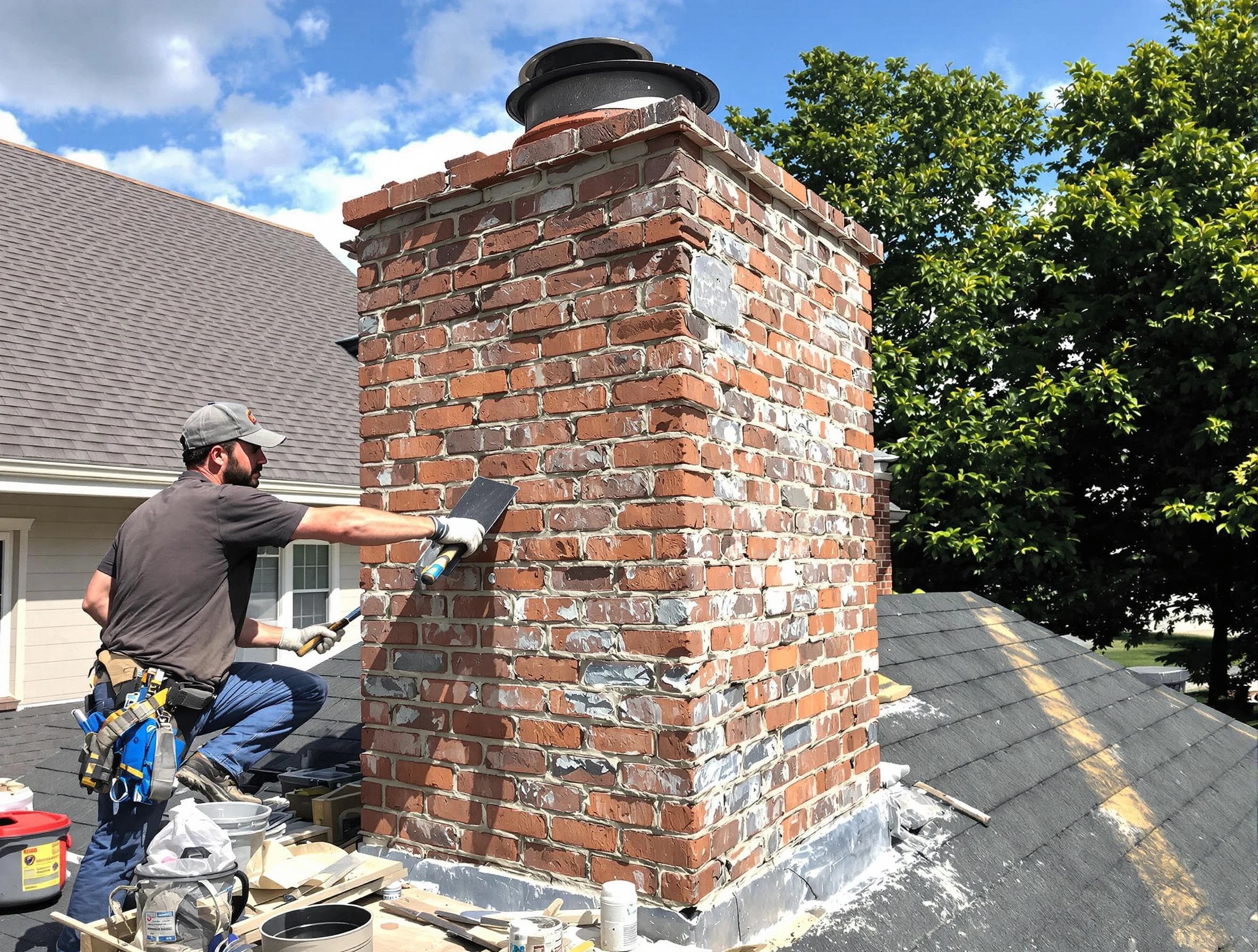 Completed chimney rebuild by Gunbarrel Chimney Sweep in Gunbarrel, CO