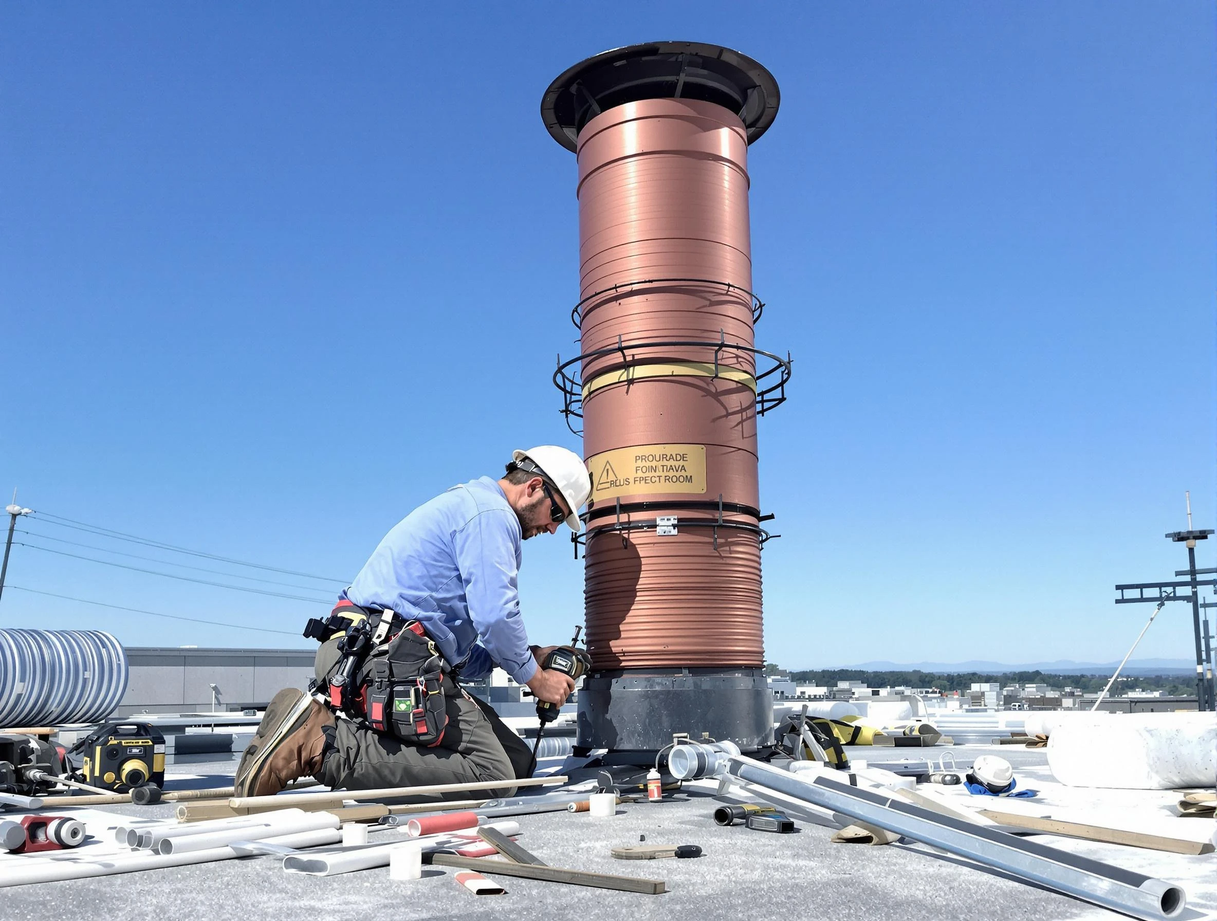 Installed chimney liner by Gunbarrel Chimney Sweep in Gunbarrel, CO
