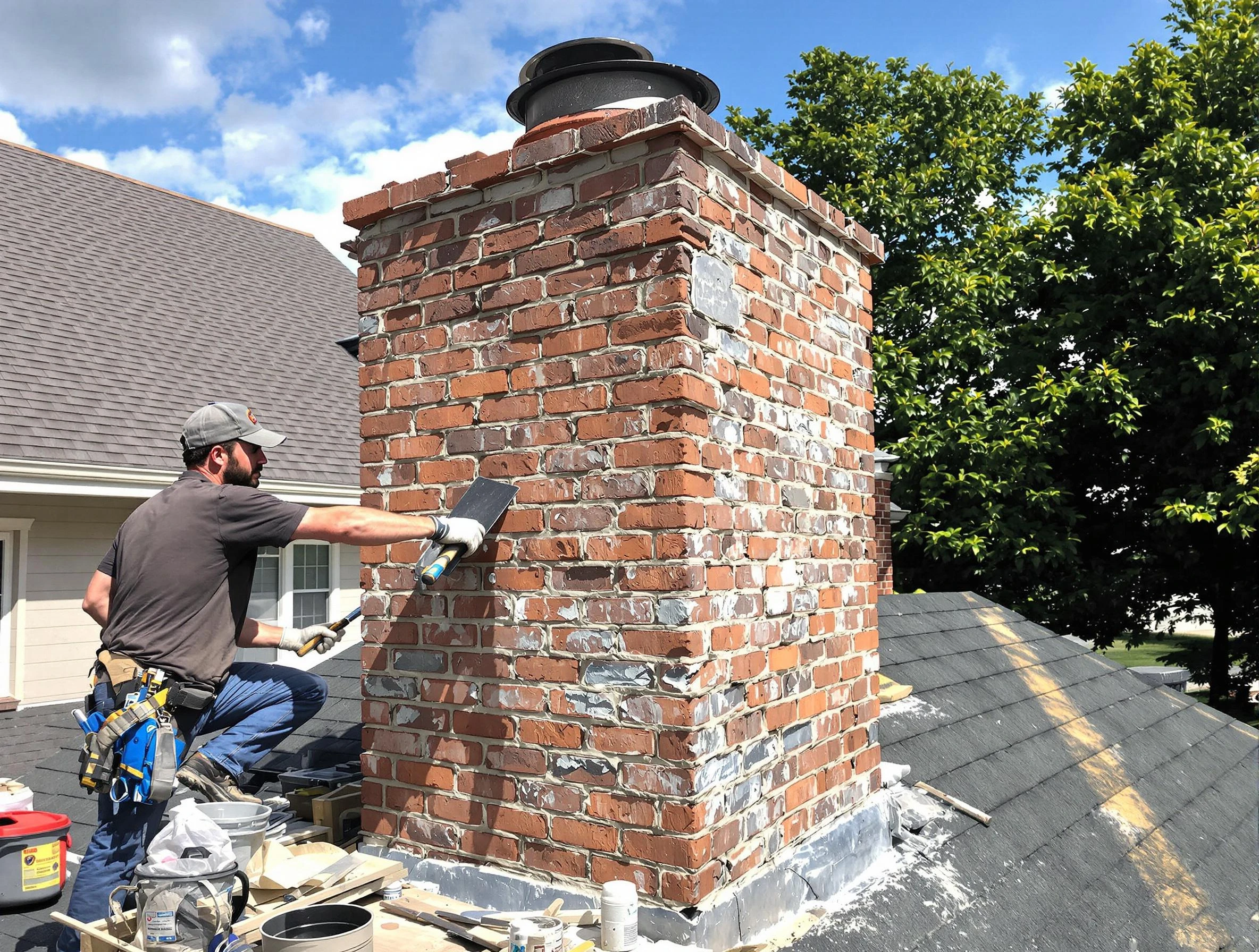 Completed chimney rebuild by Gunbarrel Chimney Sweep in Gunbarrel, CO