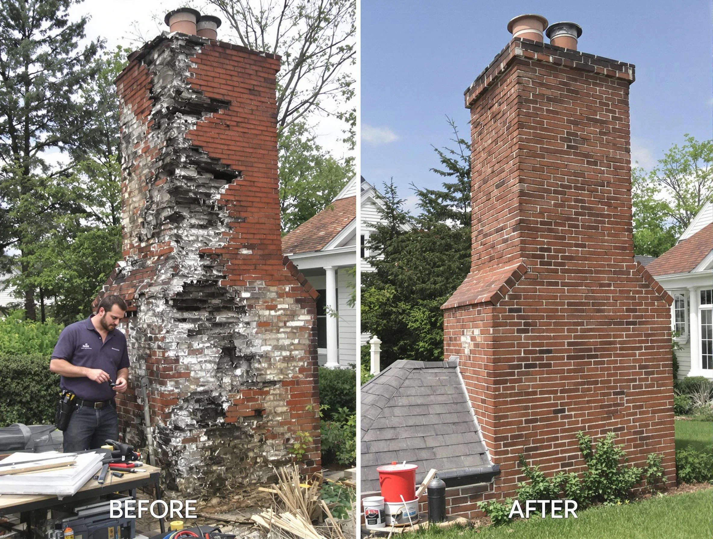 Gunbarrel Chimney Sweep performing a full chimney restoration in Gunbarrel, CO